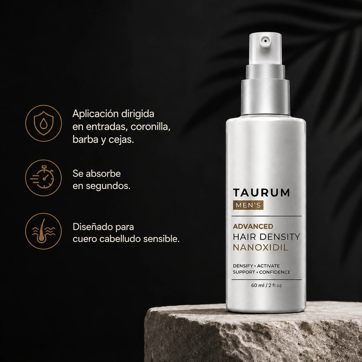 Taurum® Spray Crecimiento capilar Nanoxidil 5%