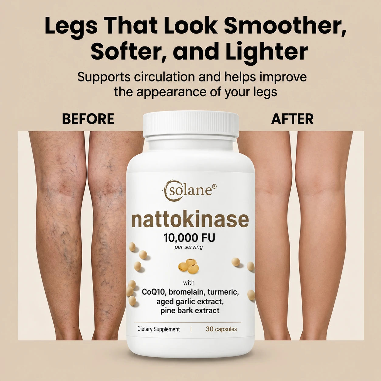 Nattokinase Circulation & Varicose Vein Support