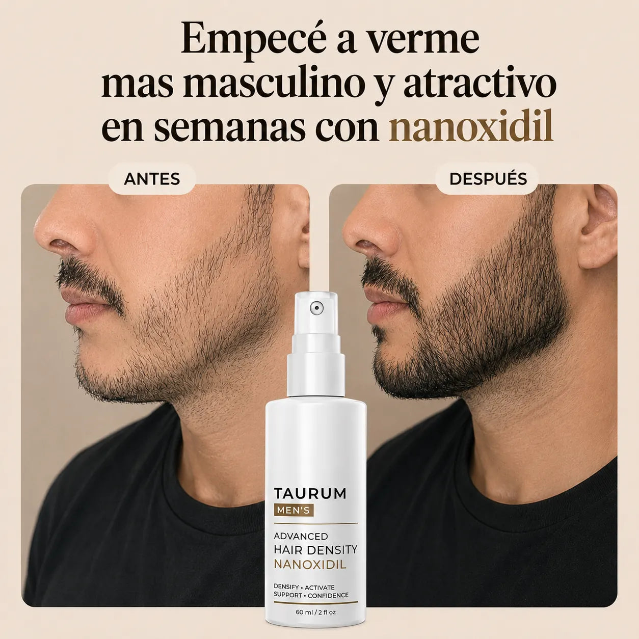 Taurum® Spray Crecimiento capilar Nanoxidil 5%