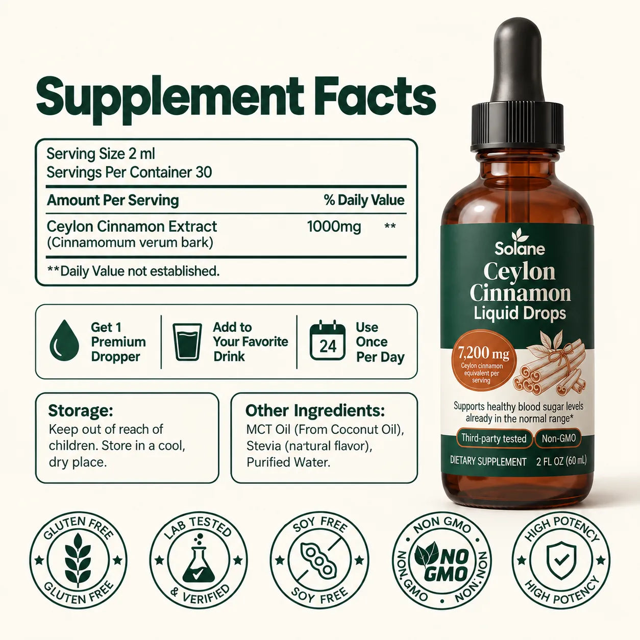 Ceylon Cinnamon Drops 7,200mg
